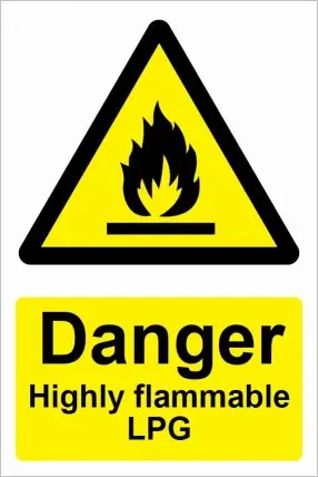 Danger Highly Flammable LPG
