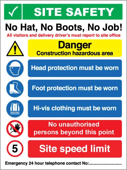 Site Safety Notice E (60X80cm)