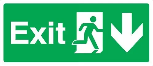 Exit Arrow Down Right (15X35cm)
