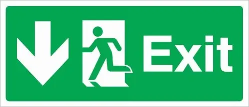 Exit Arrow Down Left (15X35cm)