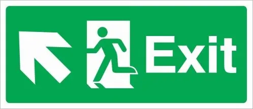 Exit Arrow Diagonal Up Left (15X35cm)