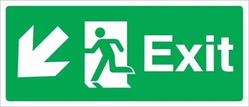 Exit Arrow Diagonal Down Left (15X35cm)