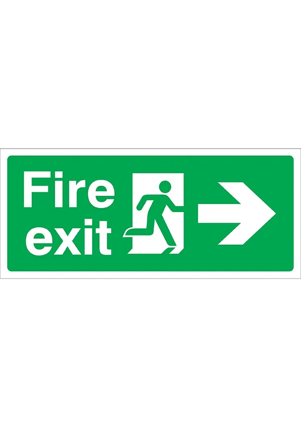 Fire Exit Arrow Right (15X35cm)