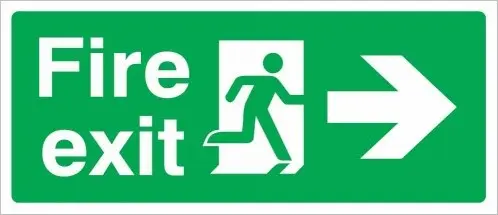 Fire Exit Arrow Right (15X35cm)