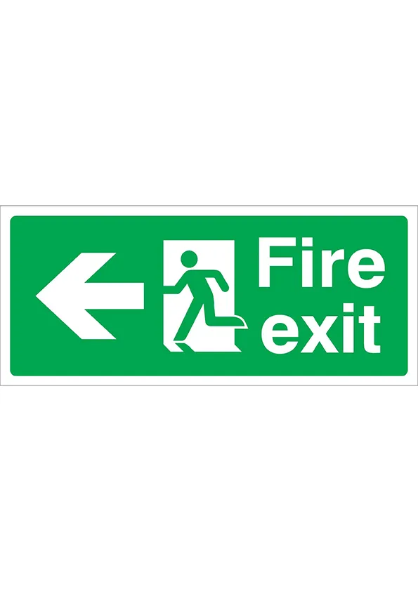 Fire Exit Arrow Left (15X35cm)