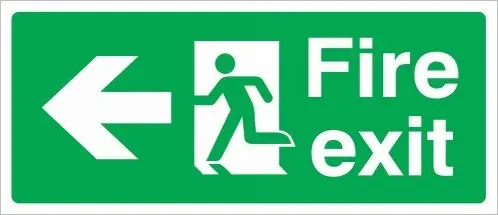 Fire Exit Arrow Left (15X35cm)