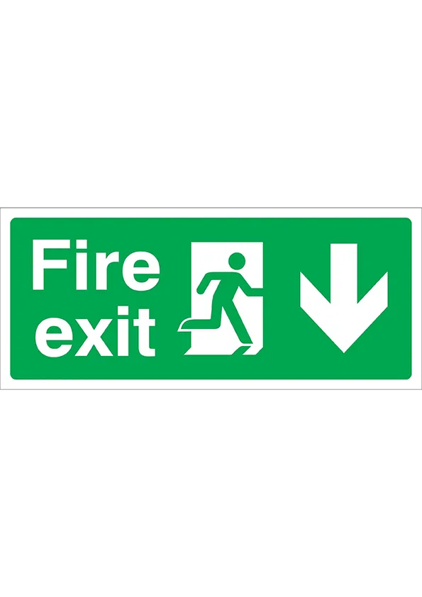 Fire Exit Arrow Down Right (15X35cm)