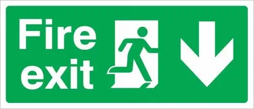 Fire Exit Arrow Down Right