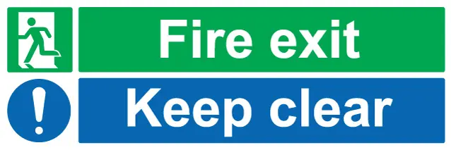Fire Exit Keep Clear (60X20cm)