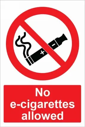 No E-Cigarettes allowed