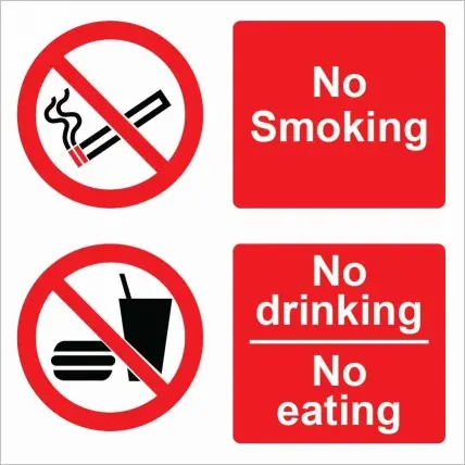 No Smoking No Drinking No Eating (20X20cm)