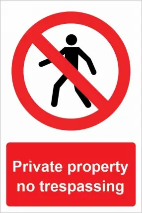 Private Property no Trespassing (20X30cm)