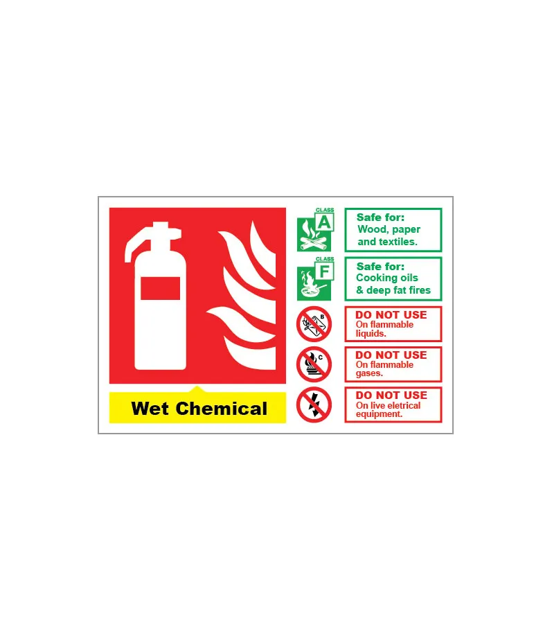 Wet Chemical - Fire Extinguisher Sign (L)