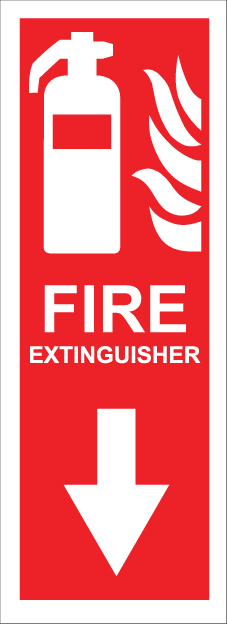 Fire Extinguisher Sign - Arrow Down