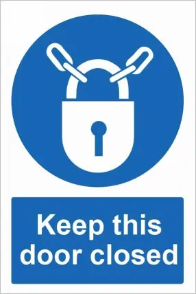 Keep this door closed
