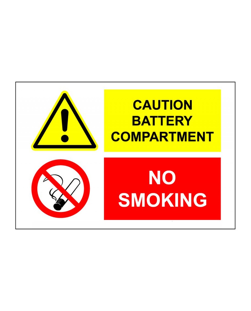 [333107] Caution Battery Compartment No Smoking