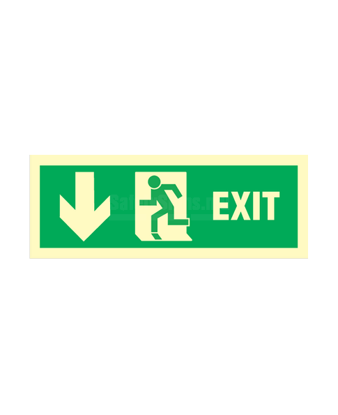 Exit Left Arrow Down