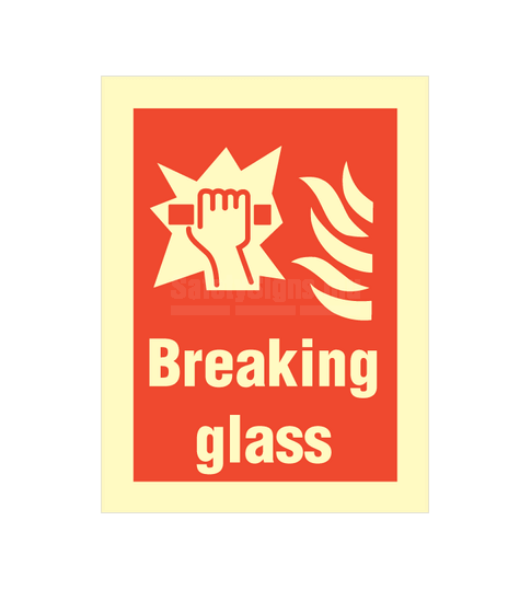 Fire Sign Breaking Glass With The Text