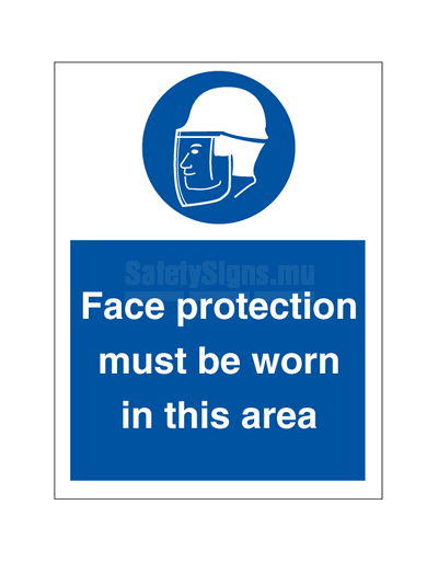 Face protection must be worn in this area