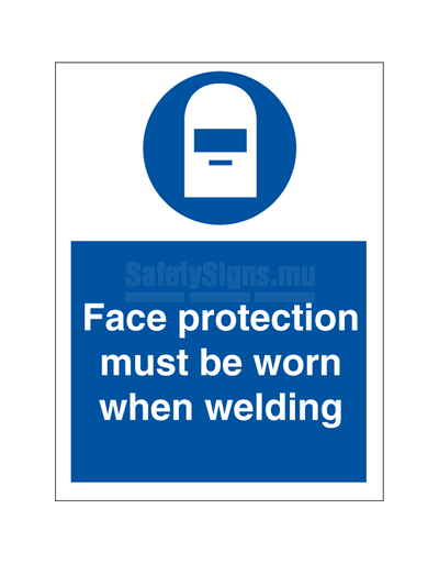 Face protection must be worn when welding