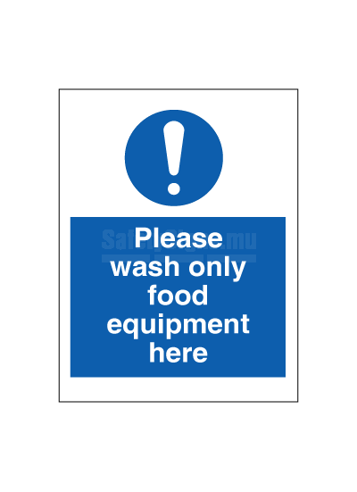 Please wash only food equipment here