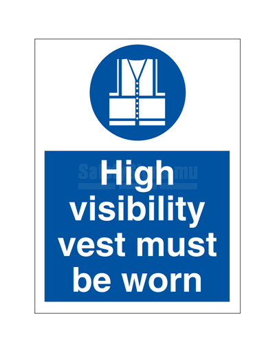 High visibility vest must be worn