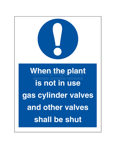 When the plant is not in use