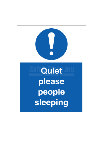 Quiet please people sleeping