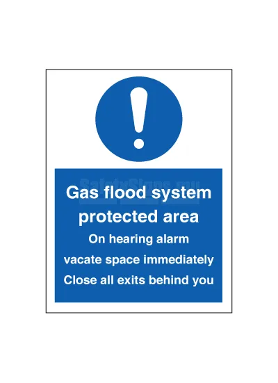 Gas flood system protection area