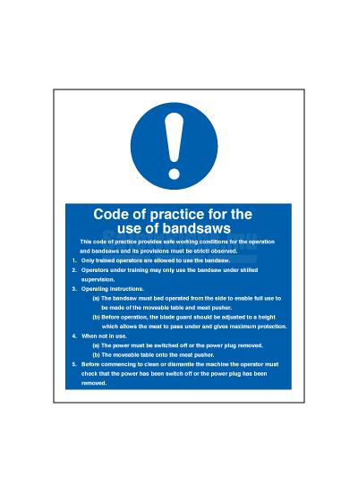 Code Of Practice For The Use Of Bandsaws