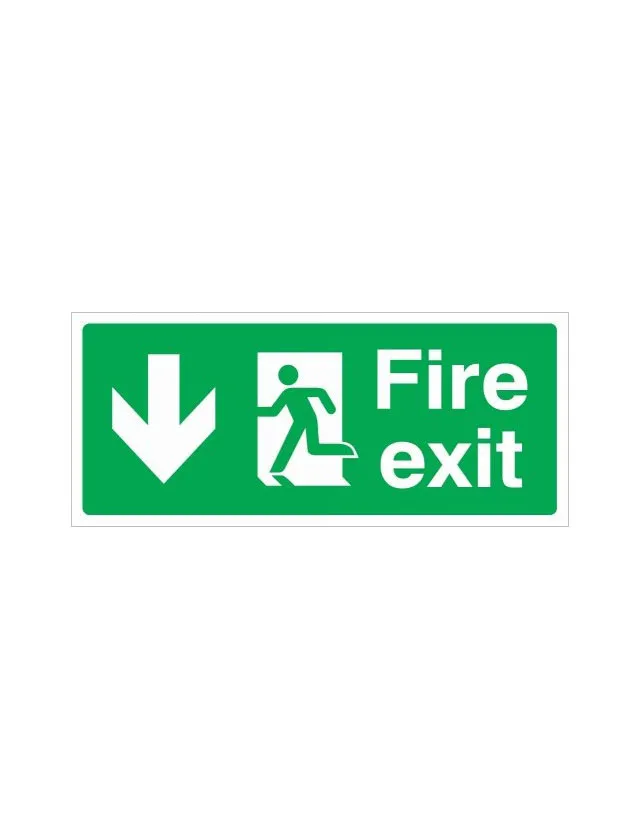 Fire Exit Arrow Down Left