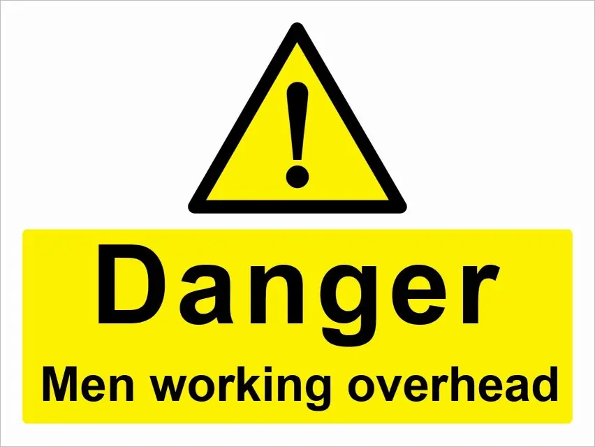 Danger Men Working Overhead | SafetySigns.mu