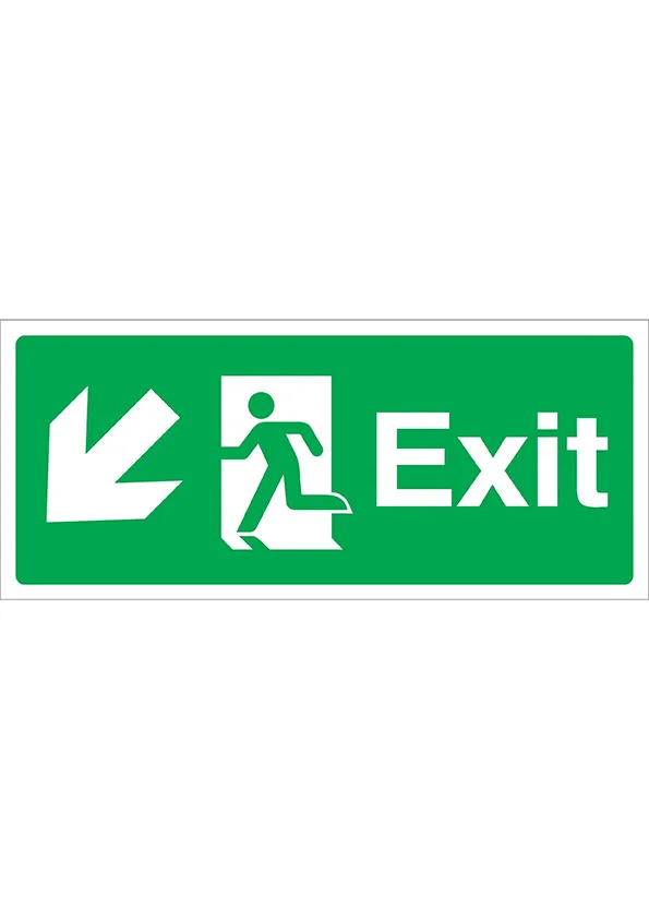 Exit Arrow Diagonal Down Left | SafetySigns.mu