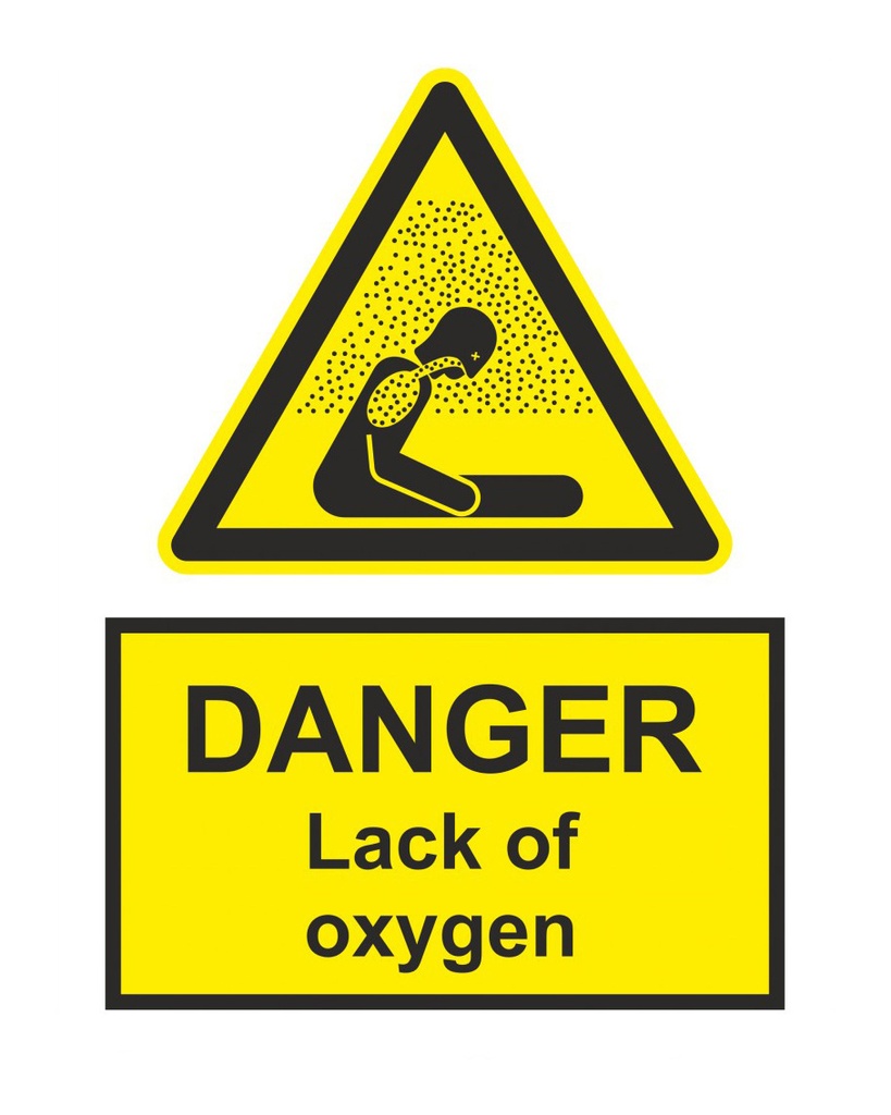 Low Oxygen Level Aluminum Sign | SafetySigns.mu