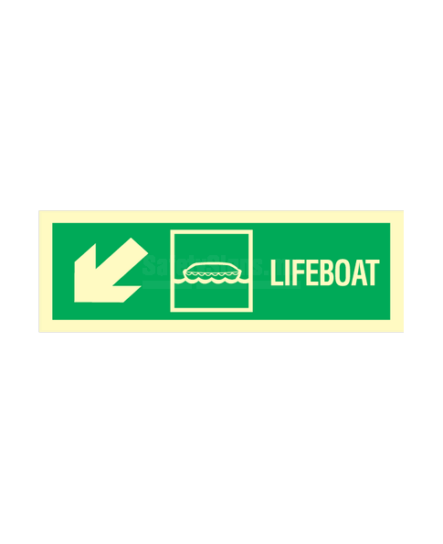 Lifeboat arrow down left | SafetySigns.mu