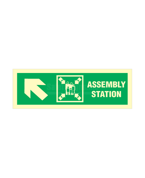 Assembly station arrow up to corner | SafetySigns.mu