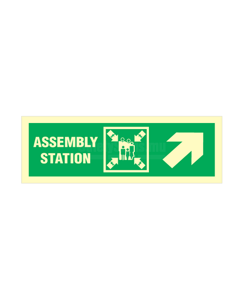 Assembly station arrow up to corner | SafetySigns.mu