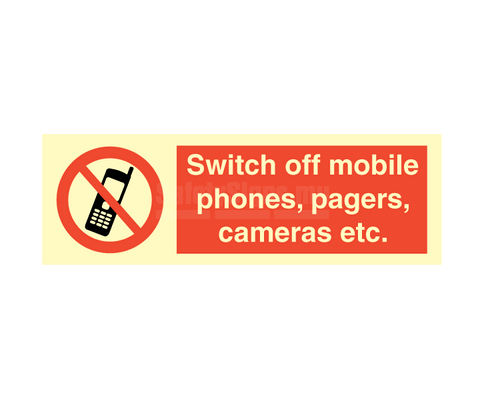 Switch Off Mobile Phones, Pagers | SafetySigns.mu