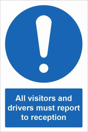 All visitors and drivers must report to reception