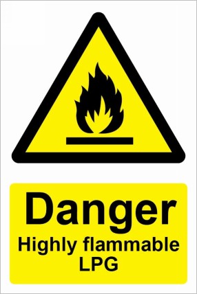 Danger Highly Flammable LPG