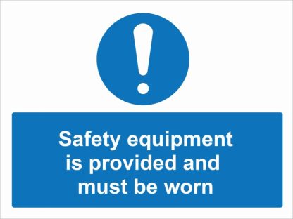 Safety equipment is provided and must be worn