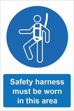 Safety harness must be worn in this area